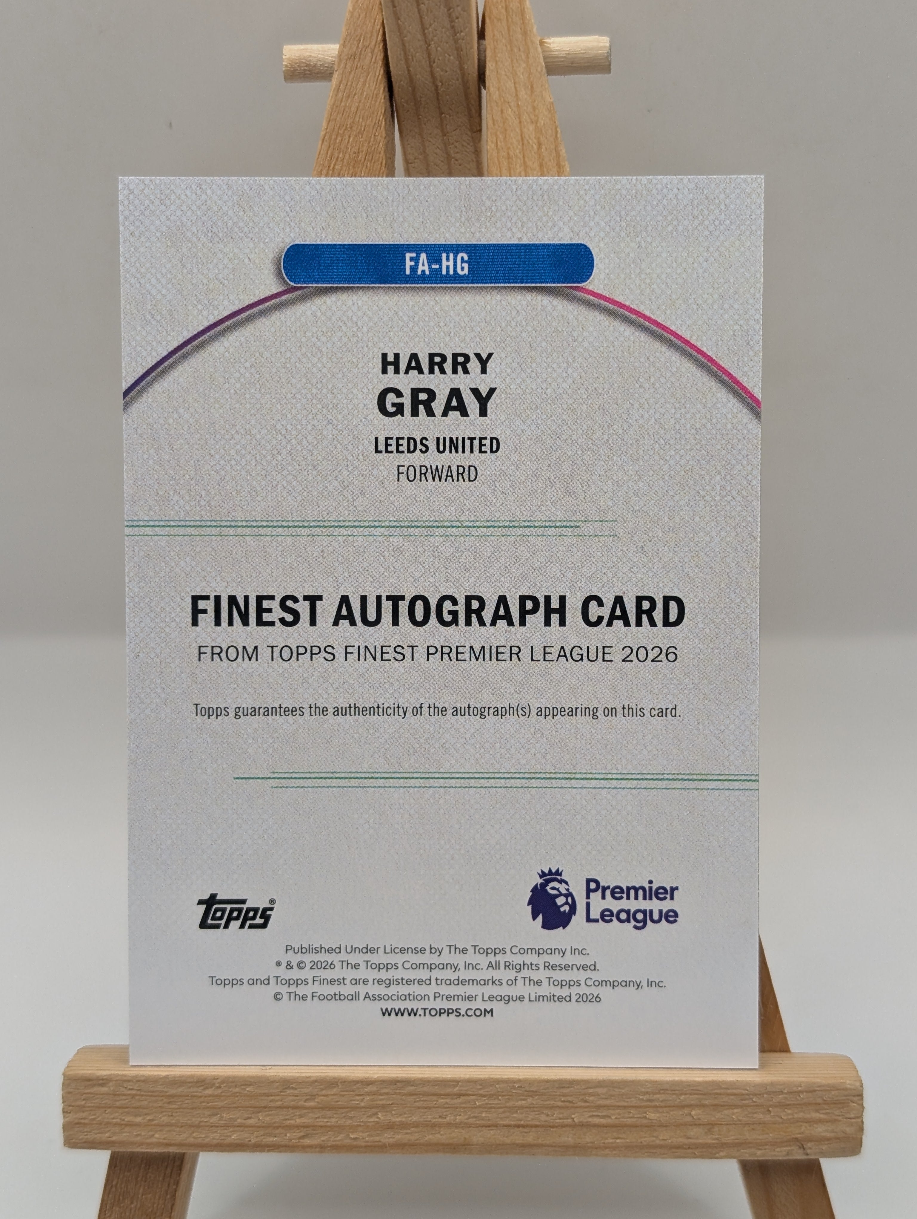 Harry Gray 2025-26 Topps Finest Premier League RC Auto Gold /25 FRENLY BRICKS - Open 7 Days